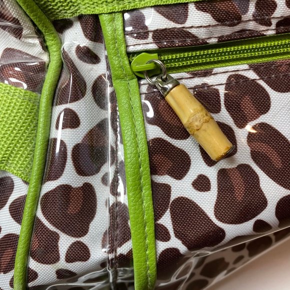 Toss Design Rolling Weekender bag | Wipeable Leopard print with pop of g… - Picture 6 of 9